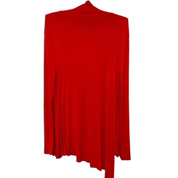 Free People | Top Red Long Sleeve Oversized V Neck Uptown Turtleneck- Size Small - Picture 7 of 7